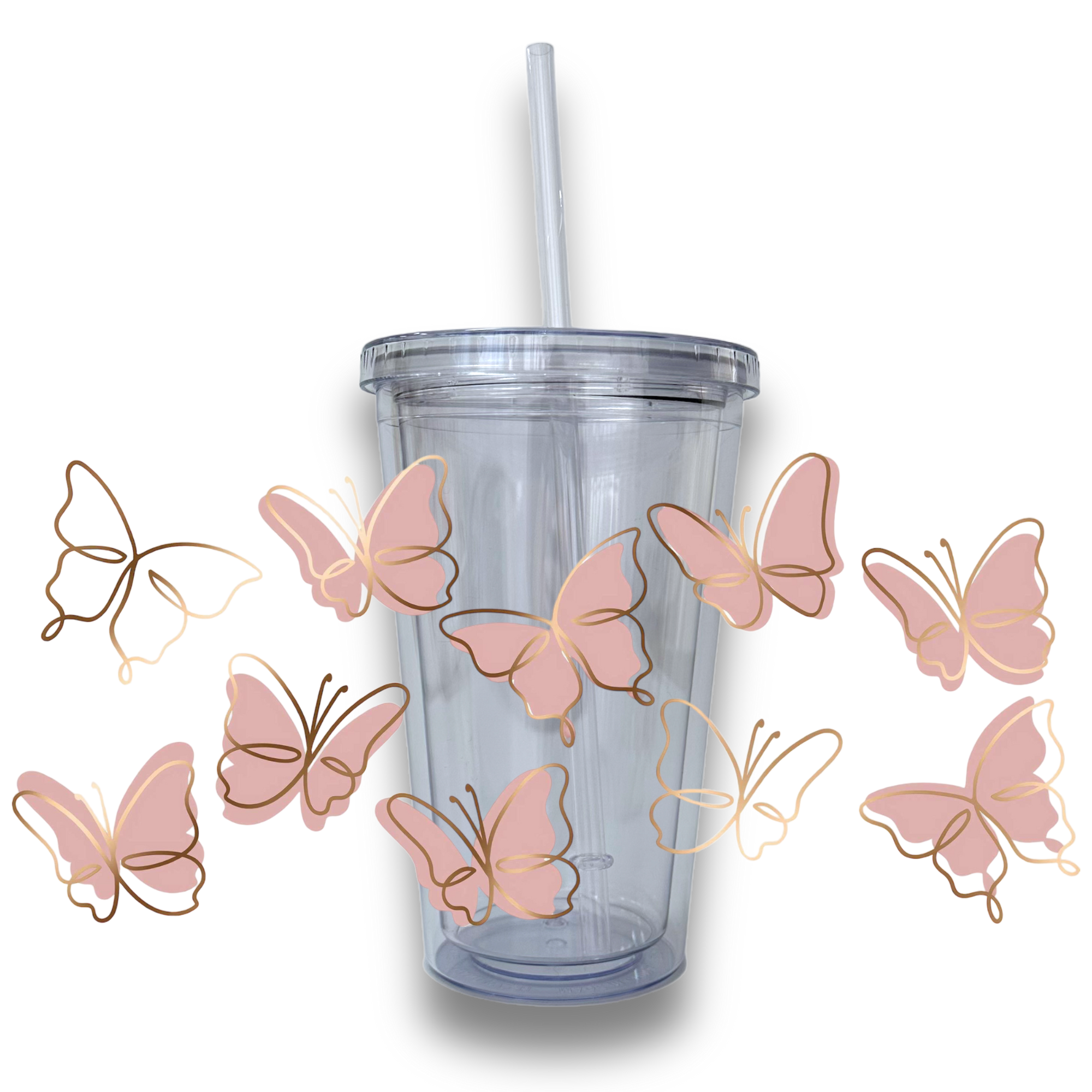 Butterfly Plastic or Glass Tumbler