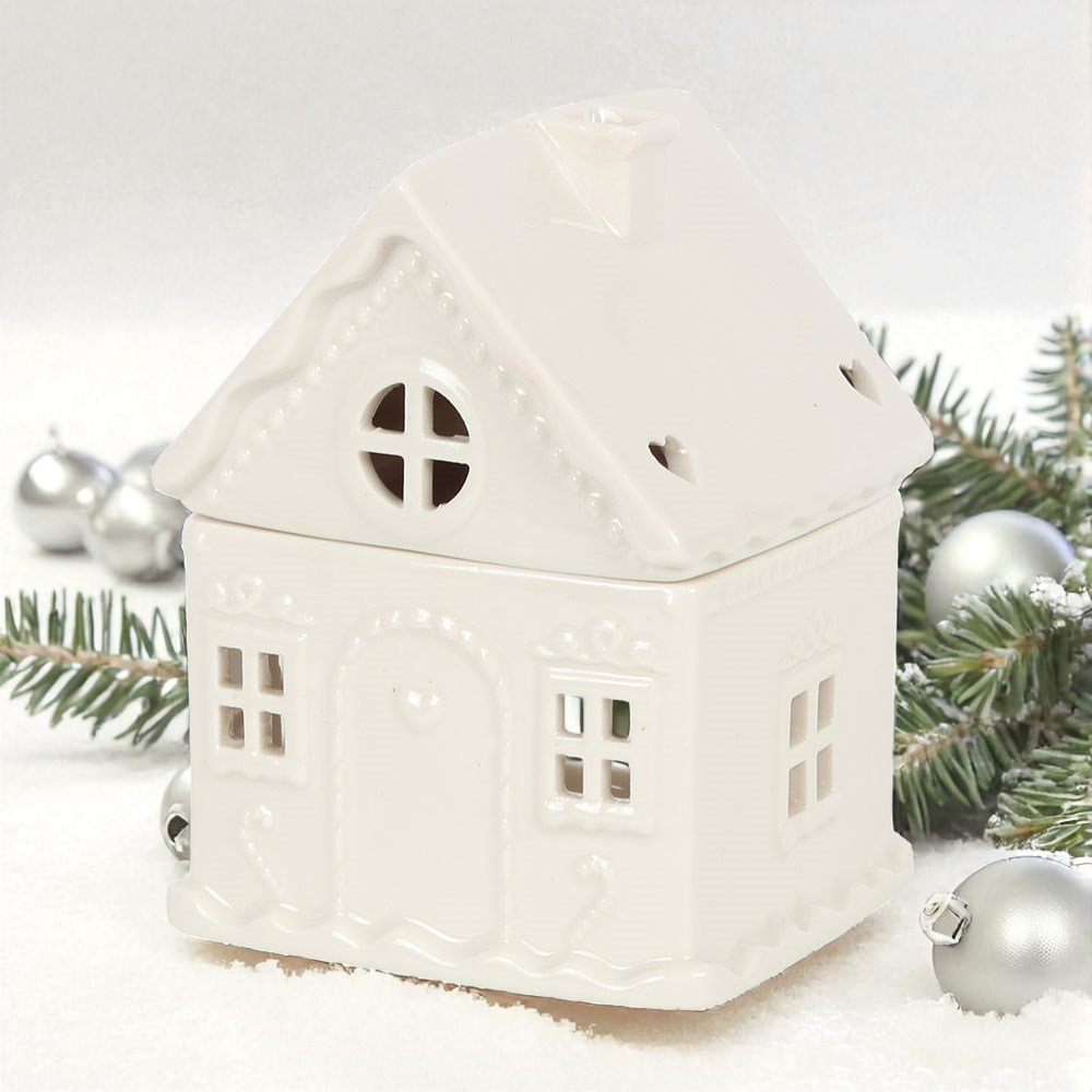 White Gingerbread House Tealight Melt Warmer