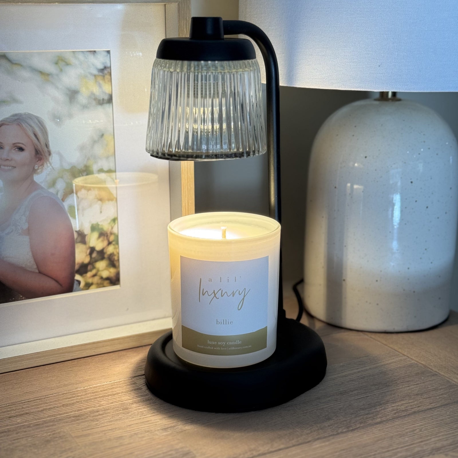 Fluted Glass Candle Warmer Lamp