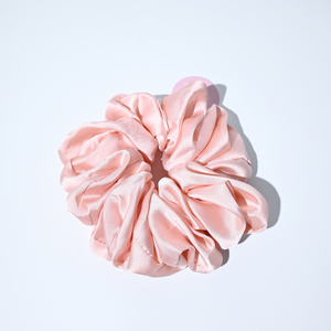 Blush Pink Satin Thick Hair Scrunchie - A Lil Luxury