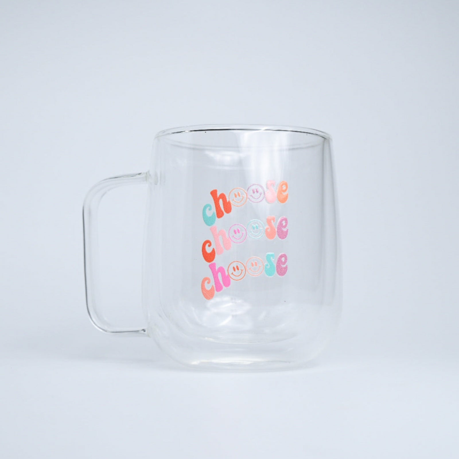 Choose Happy Glass Double Walled Mug