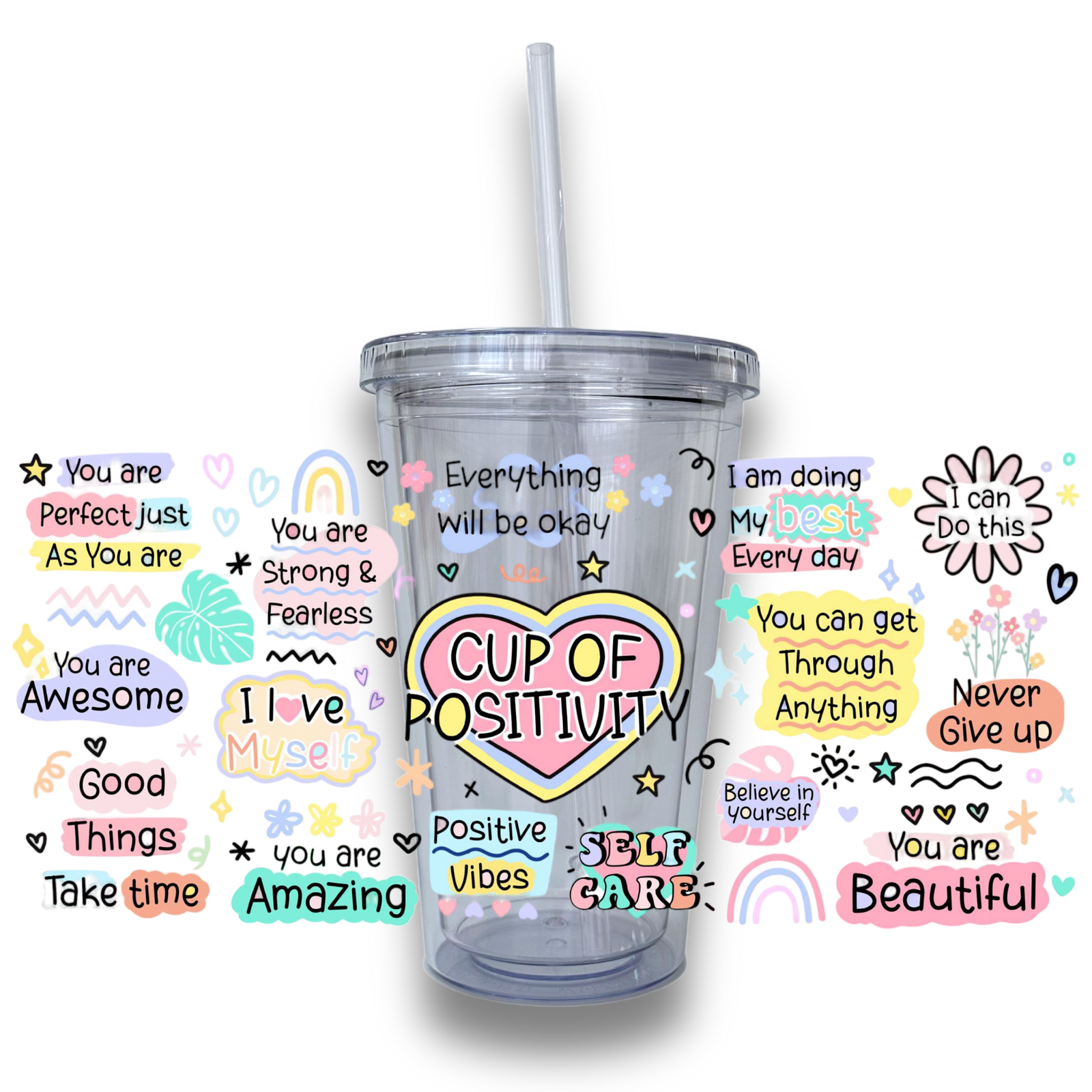 Cup of Positivity Plastic or Glass Tumbler