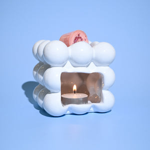 White Bubble Cube Tealight Candle - A Lil Luxury