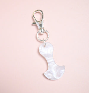White Pearl Trolley Token Keyring - A Lil Luxury