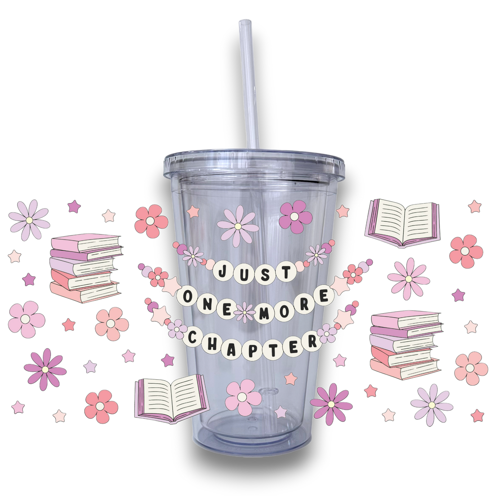 glass cup with straw - a lil luxury