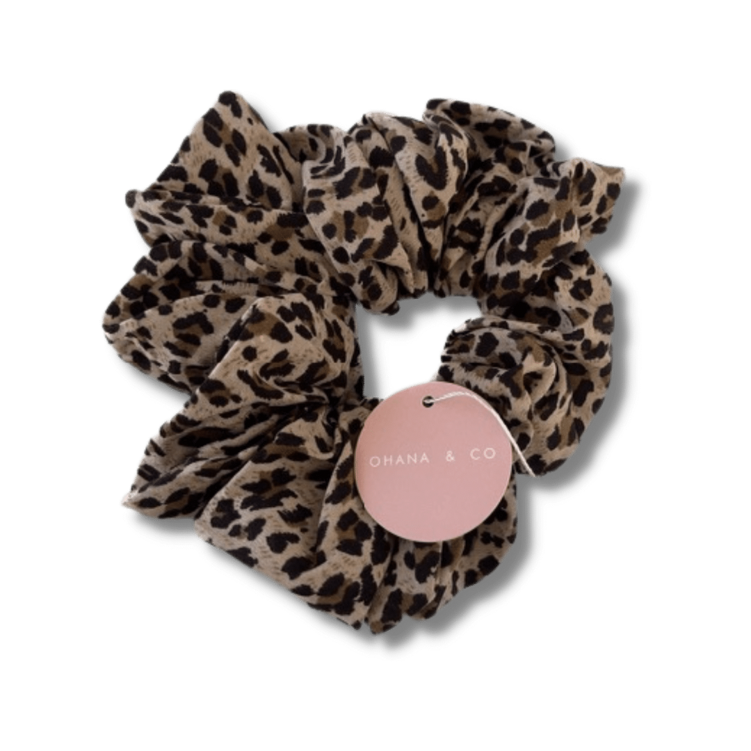 Brown Leopard Print Hair Scrunchie - A Lil Luxury
