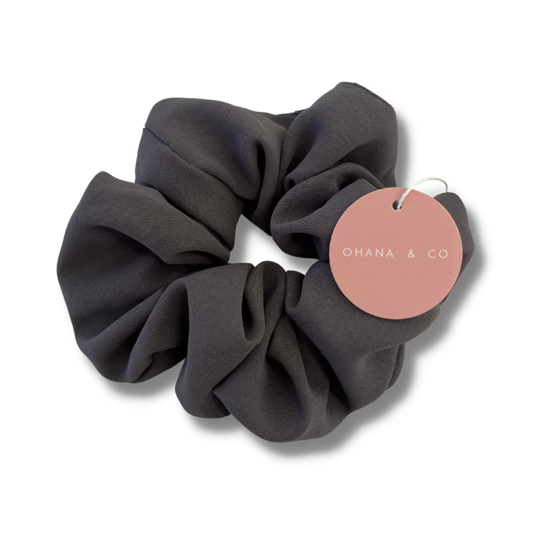 Charcoal Hair Scrunchies - A Lil Luxury
