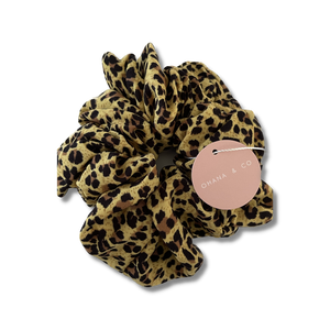 Mustard Leopard Thick Hair Scrunchie - A Lil Luxury