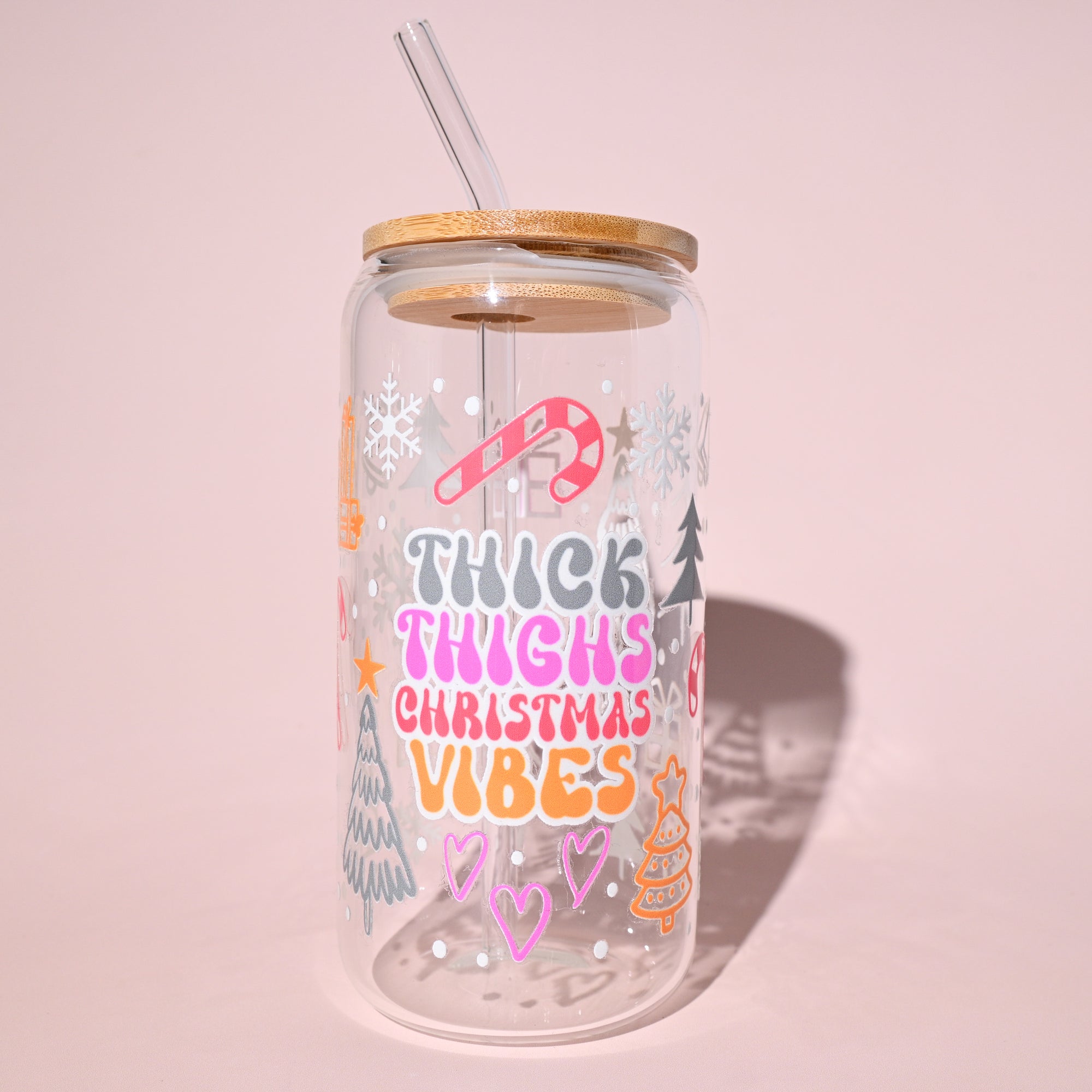 Thick Thighs Christmas Vibes Plastic or Glass Tumbler