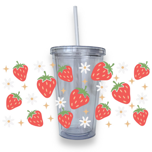 Strawberries Plastic or Glass Tumbler