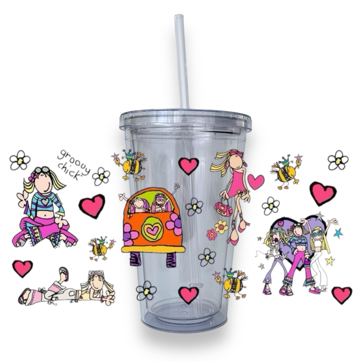 Groovy Chick Plastic or Glass Tumbler