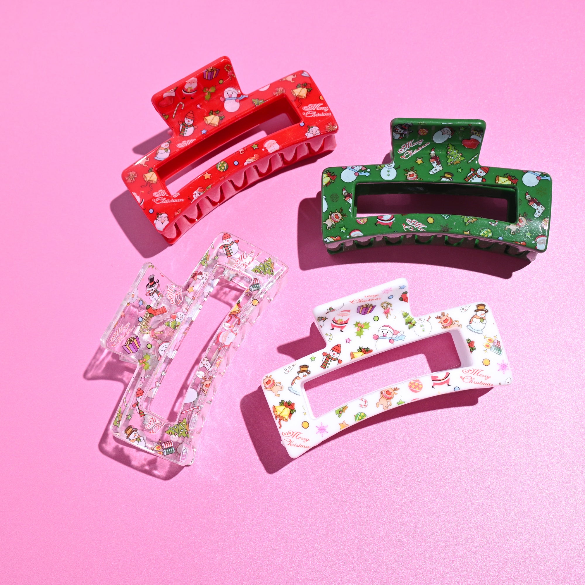 Christmas Rectangle Claw Clip