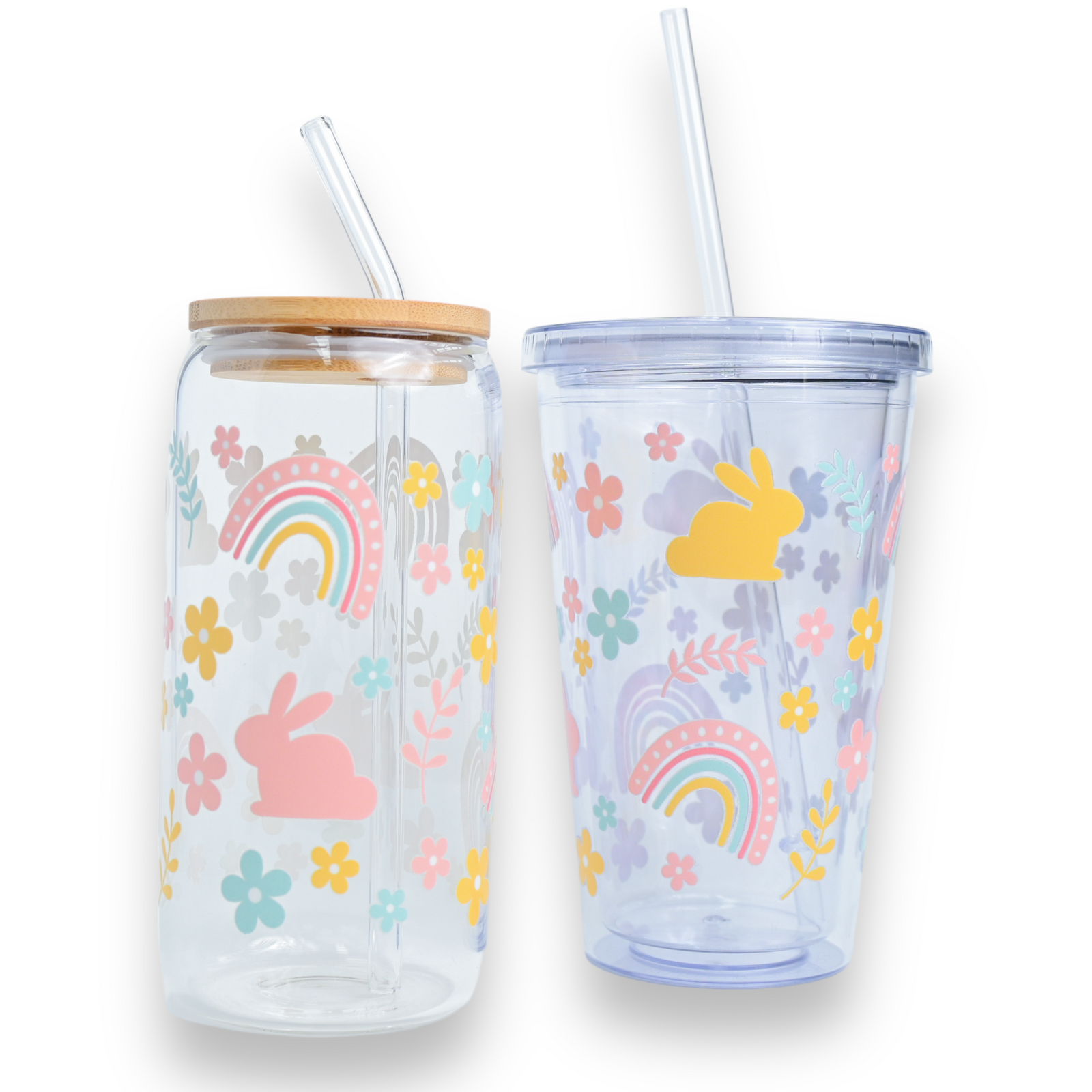 Pastel Rainbow Plastic or Glass Tumbler