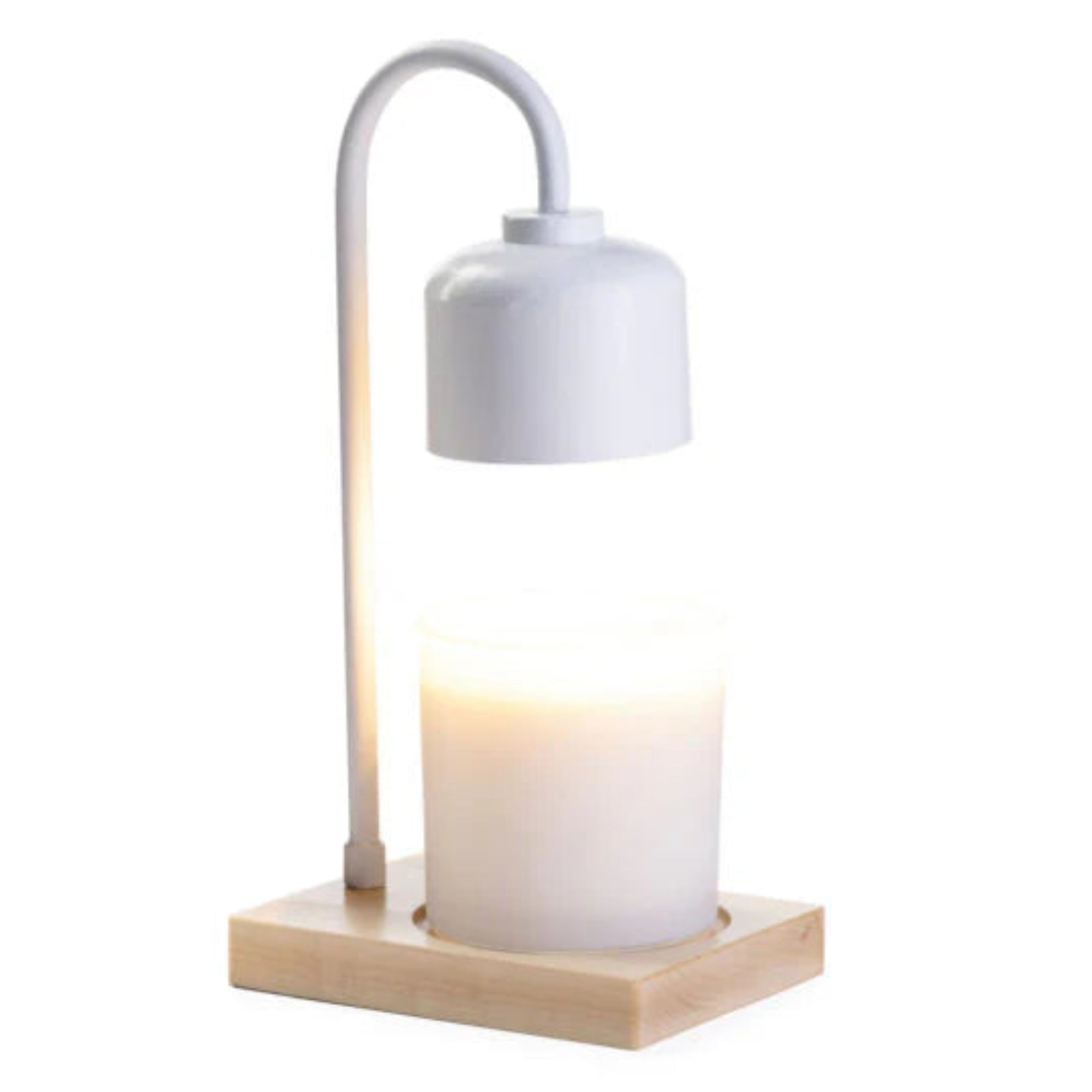 White and Wood Arched Lamp Candle Warmer