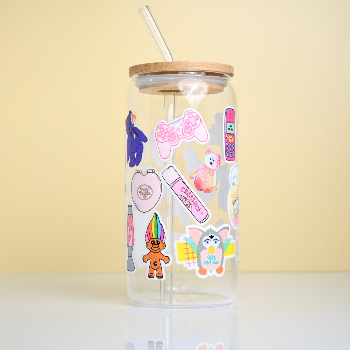 90s Themed Glass Tumbler
