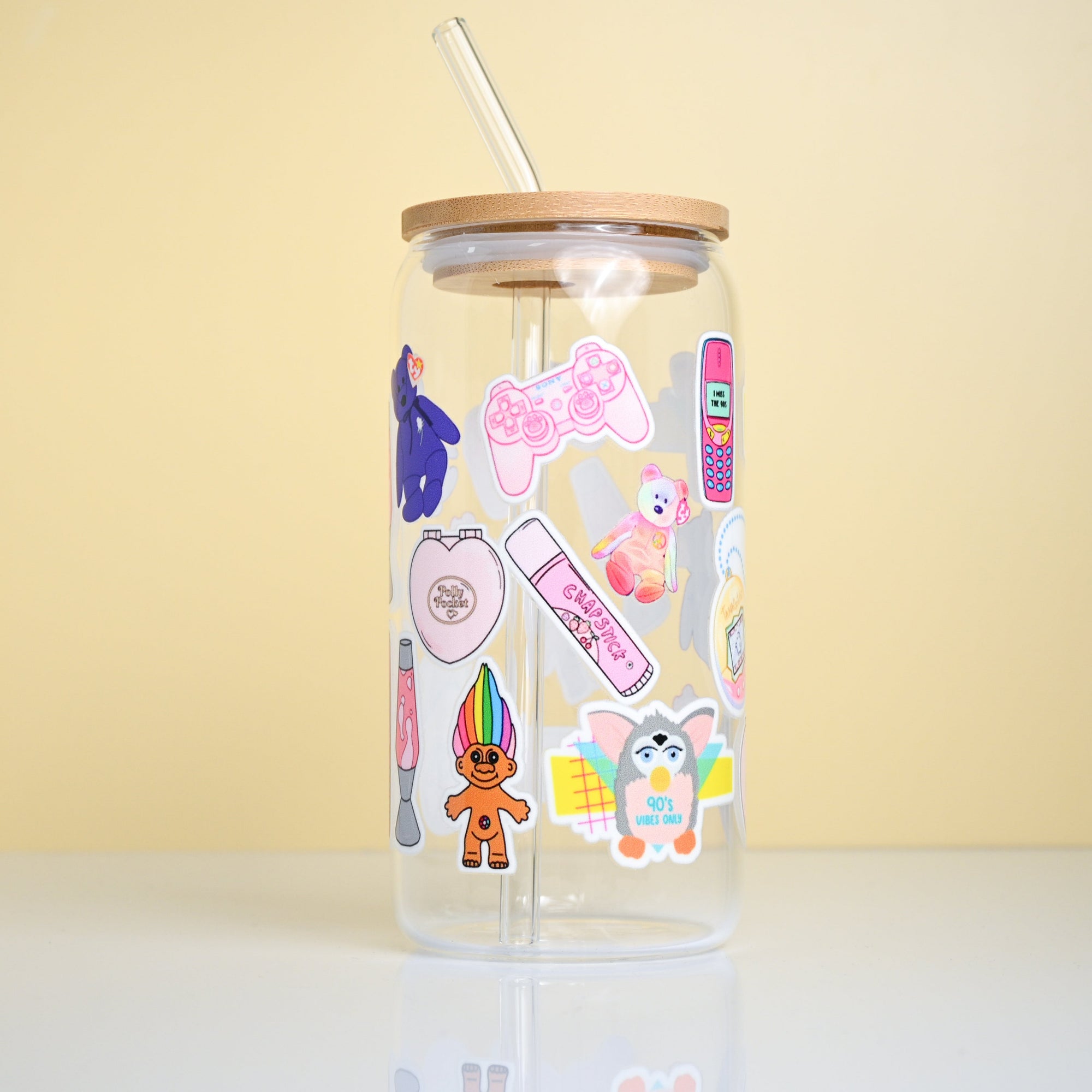 90s Themed Glass Tumbler