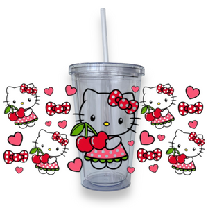 Hello Kitty Cherries Plastic or Glass Tumbler