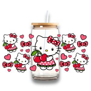 Hello Kitty Cherries Plastic or Glass Tumbler