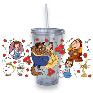 Beauty and Beast Plastic or Glass Tumbler