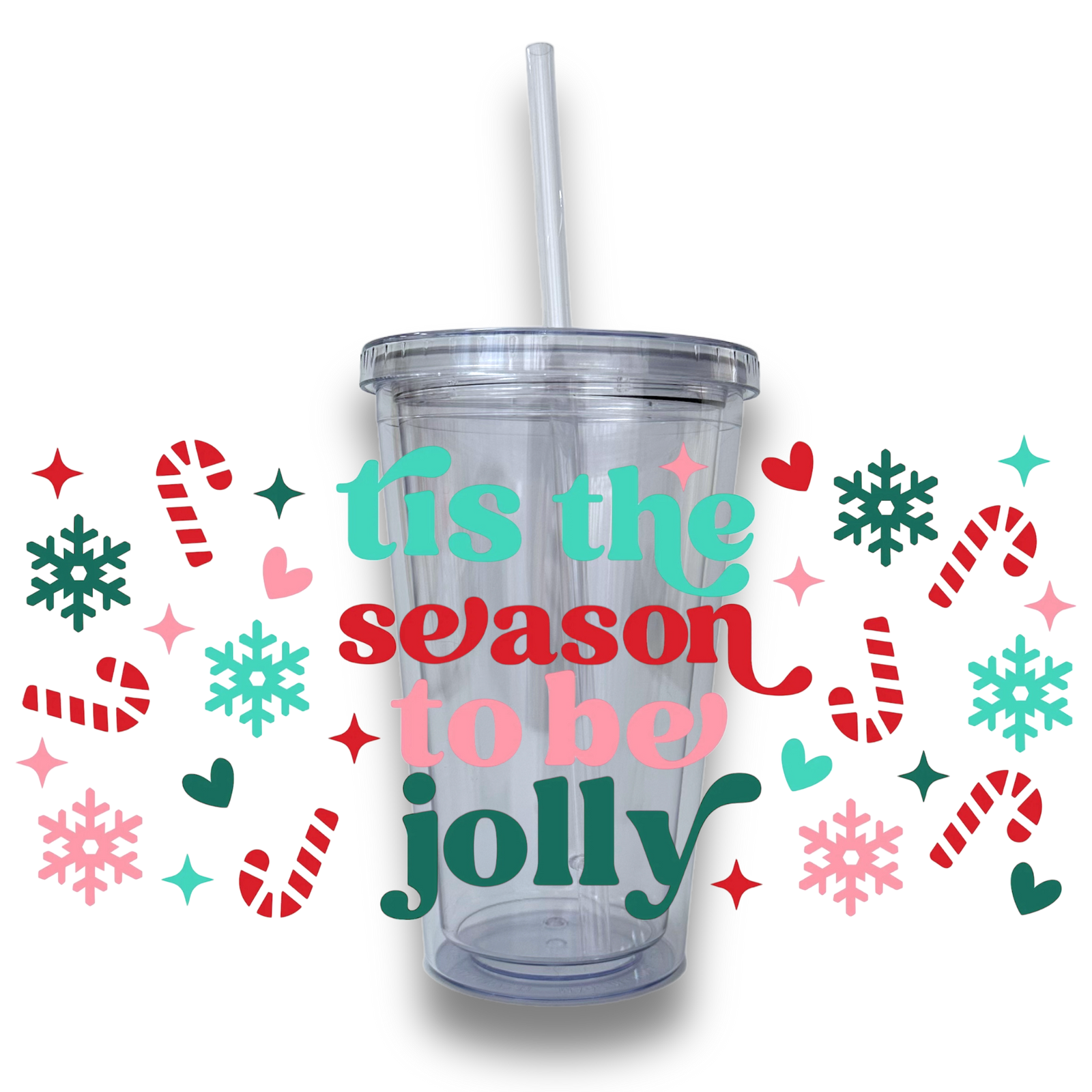 Tis The Season To Be Jolly Plastic or Glass Tumbler