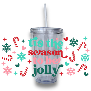 Tis The Season To Be Jolly Plastic or Glass Tumbler