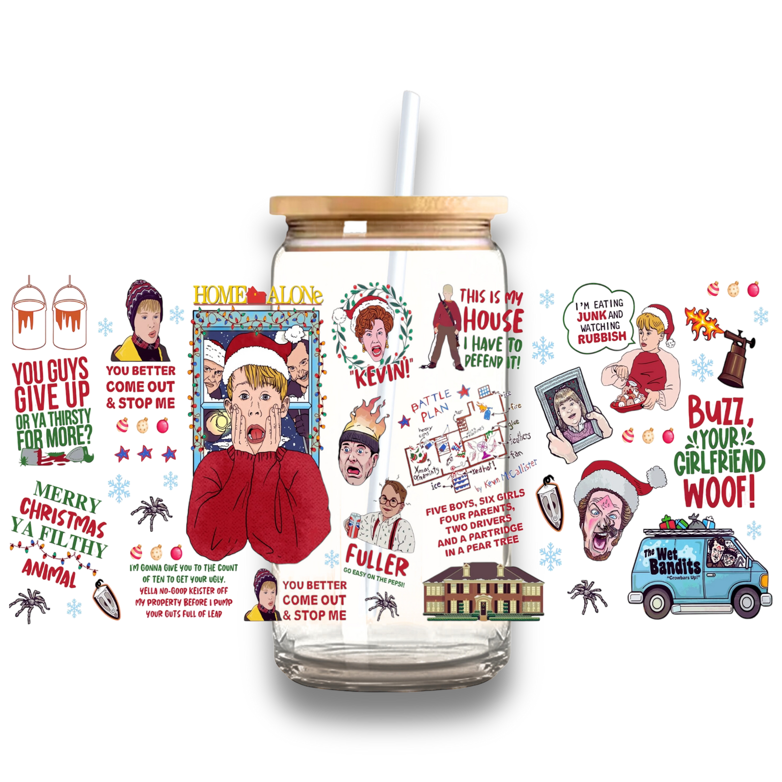 Home Alone Glass Tumbler