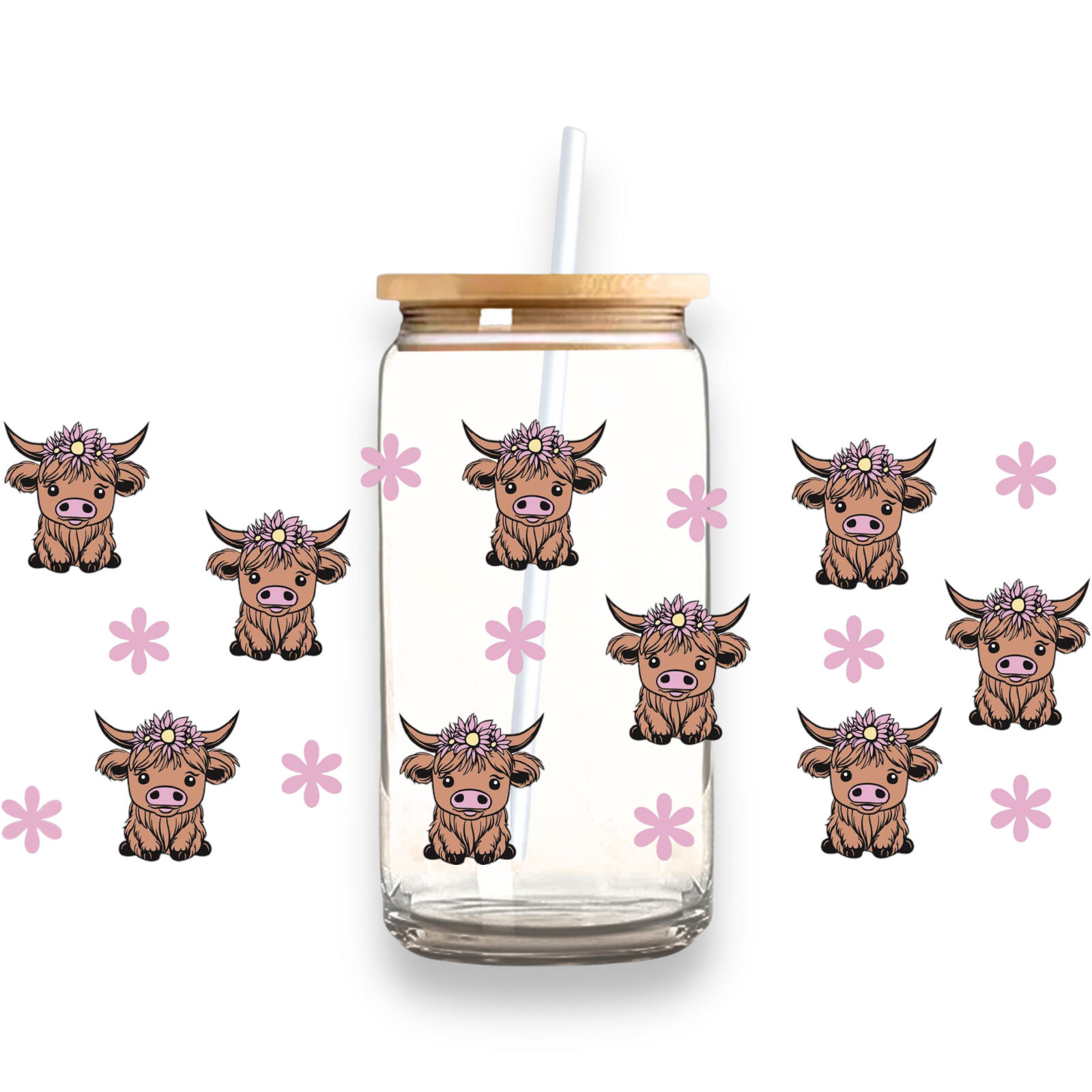 Mini Highland & Daisy Plastic or Glass Tumbler