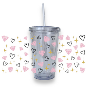 Diamond Sparkle Plastic or Glass Tumbler