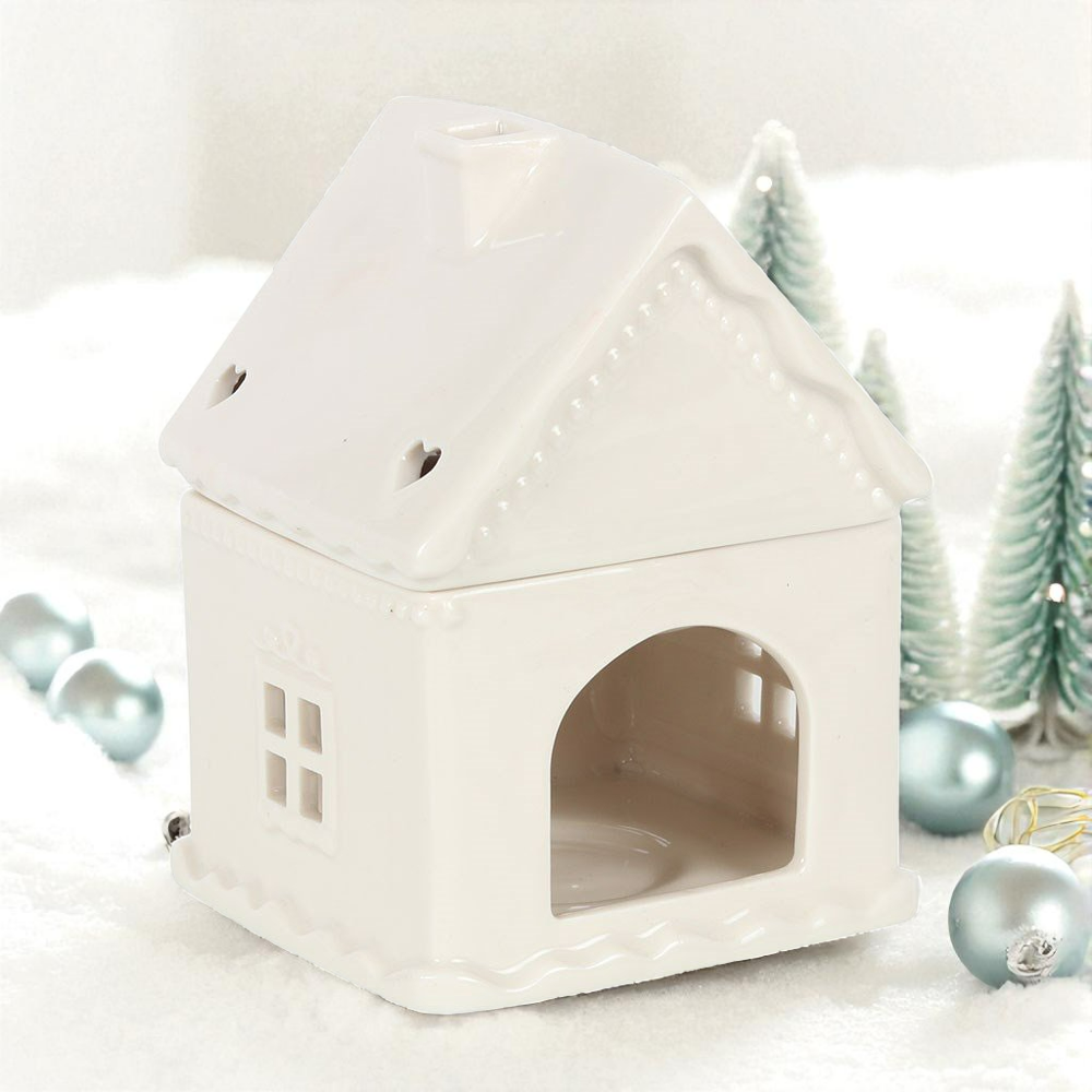 White Gingerbread House Tealight Melt Warmer