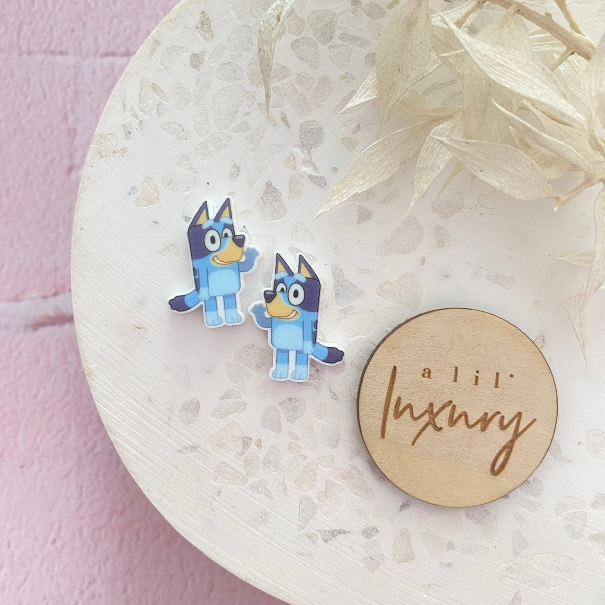 bluey stud earrings
