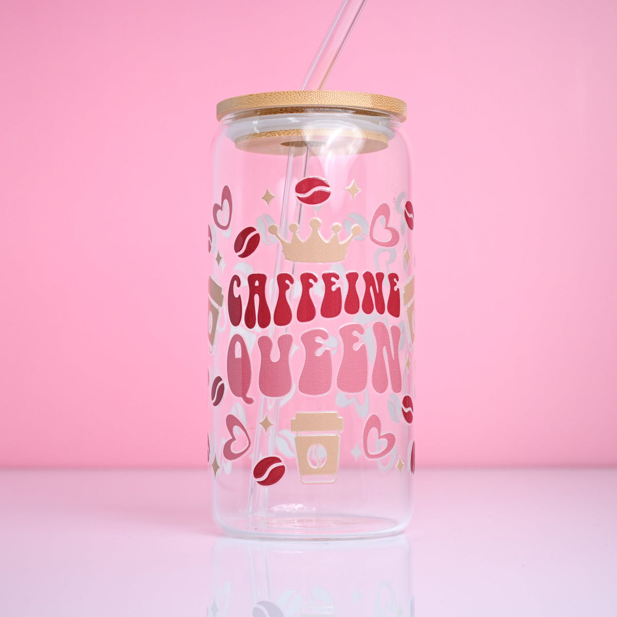 Caffeine Queen Glass Tumbler by A Lil&#39; Luxury