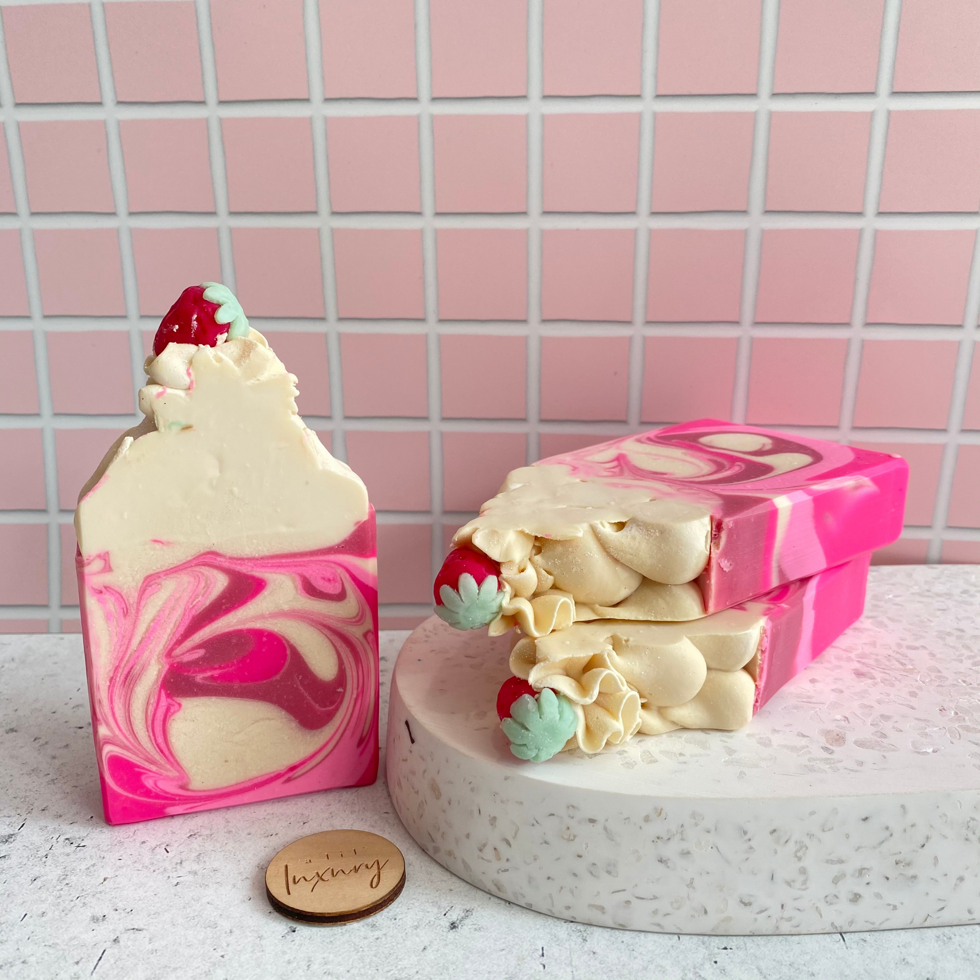 Champagne Strawberries Scented Luxe Soap Bar - A Lil Luxury
