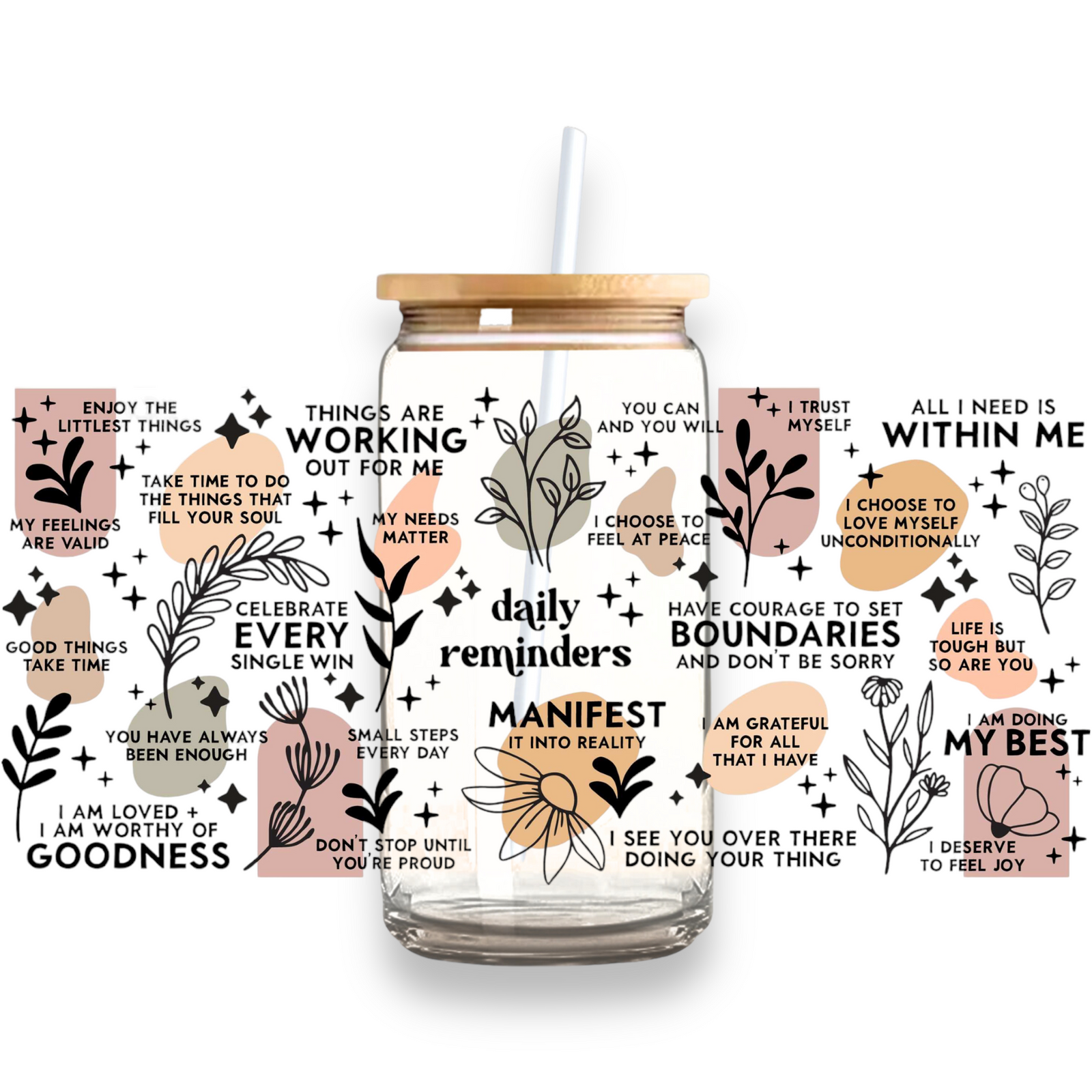 Daily Reminders Glass Tumbler