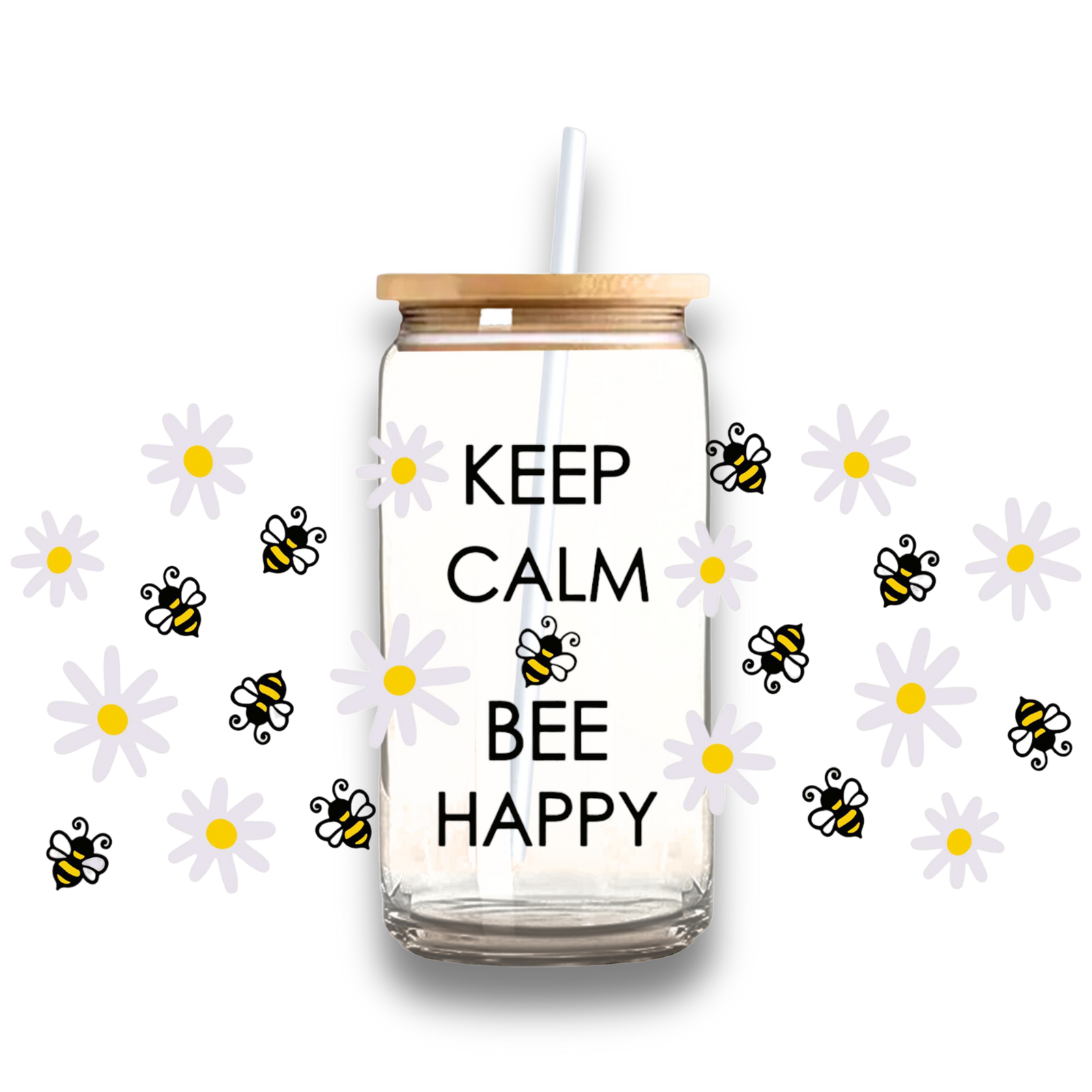 Bee Happy Plastic or Glass Tumbler