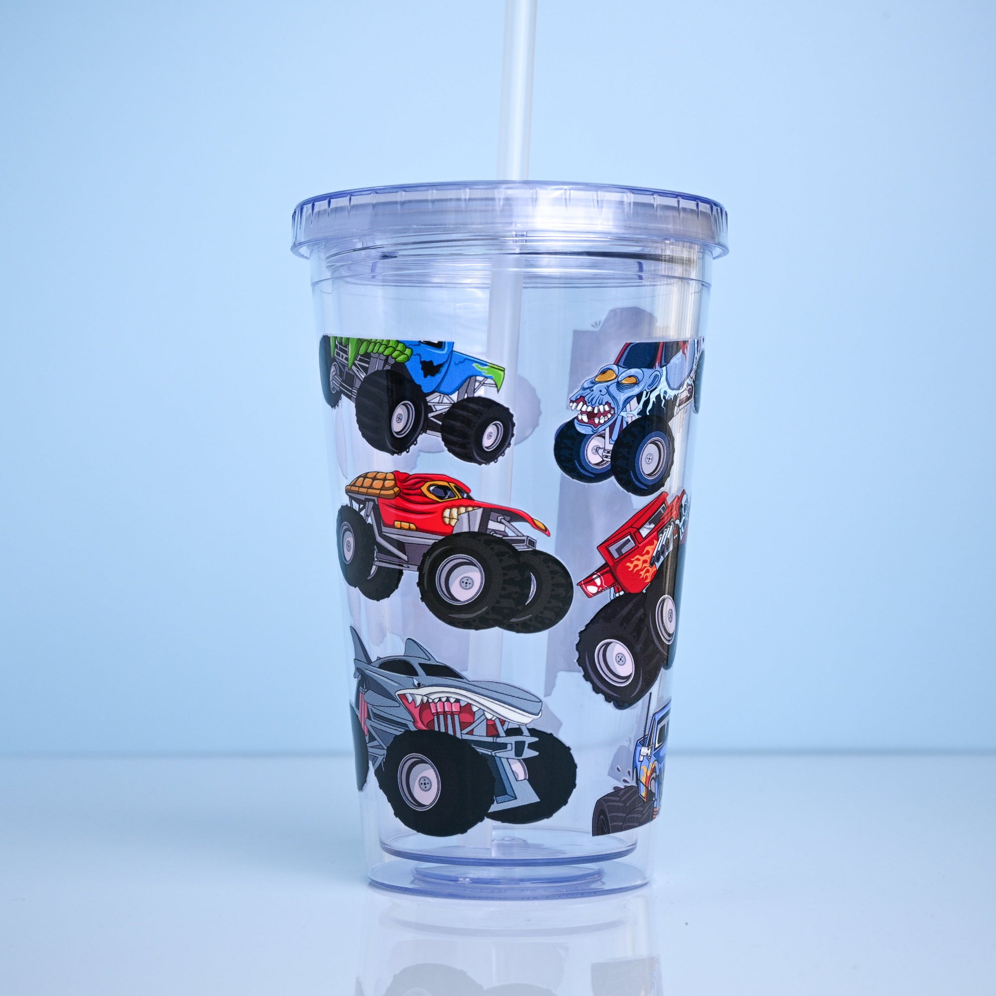 Monster Truck Plastic Tumbler