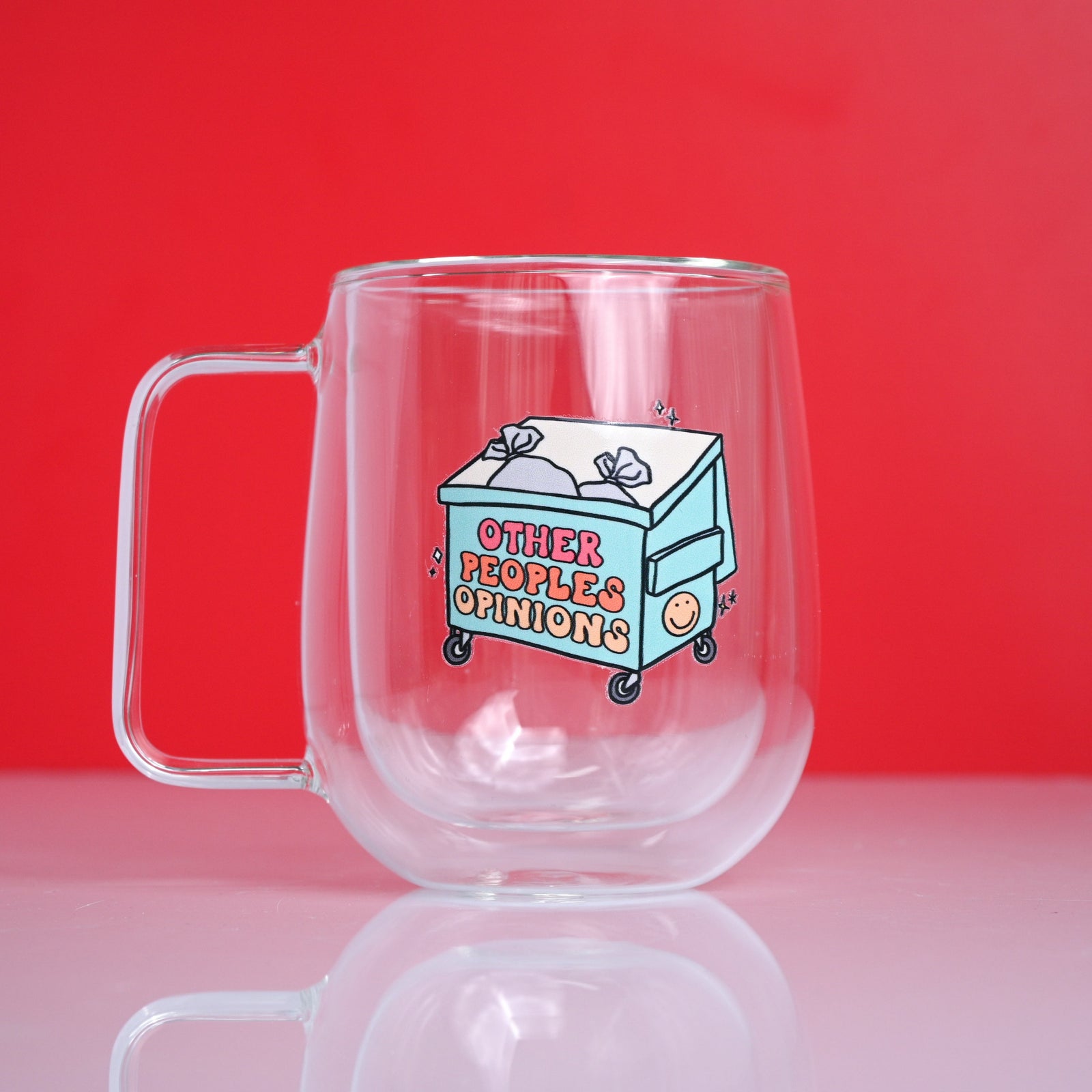 Other People's Opinion Double Wall Glass Mug