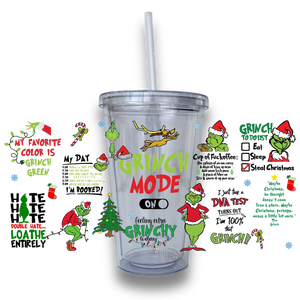 Grinch Mode Plastic or Glass Tumbler