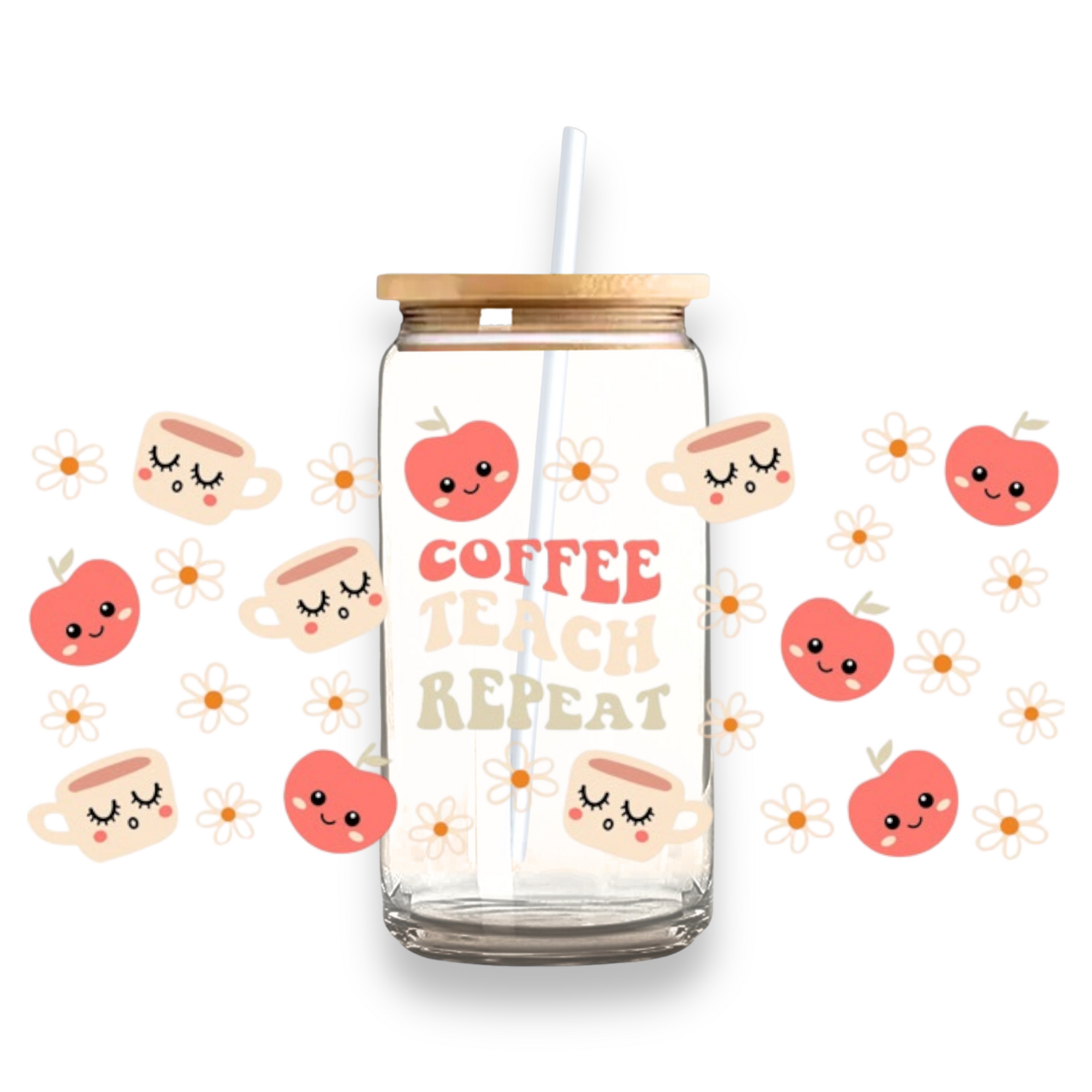 Coffee Teach Repeat Plastic or Glass Tumbler