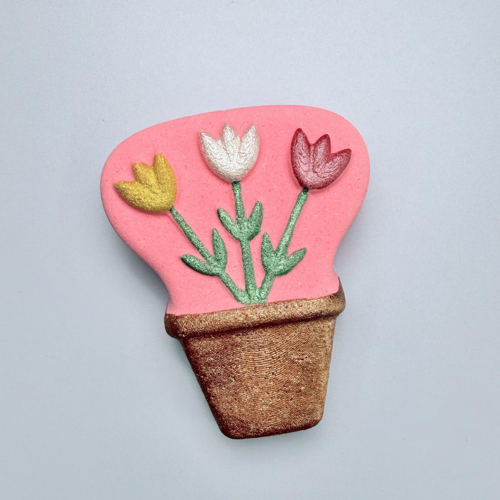 Handpainted Flowers in a Pot Bath Bomb