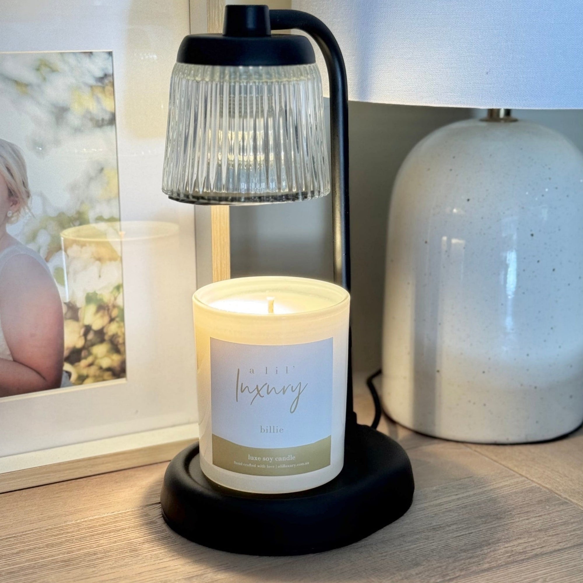 Fluted Glass Candle Warmer Lamp