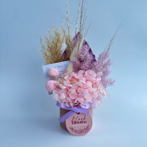 Pink and Purple Potted Dried Flowers - A Lil Luxury