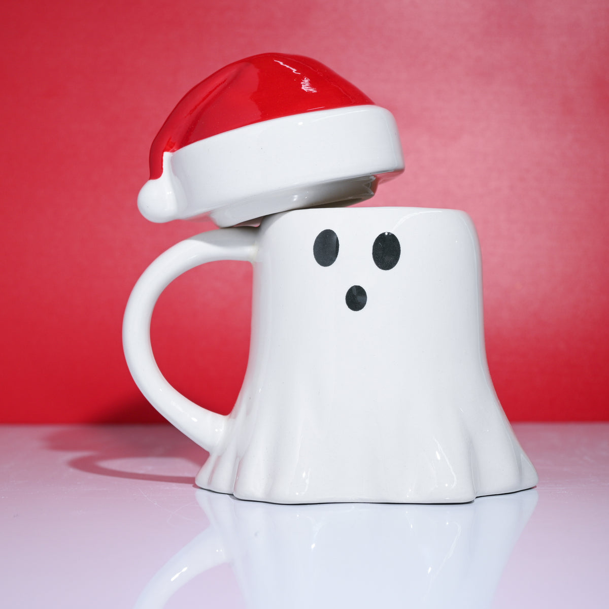 Ghost Santa Mug with Lid