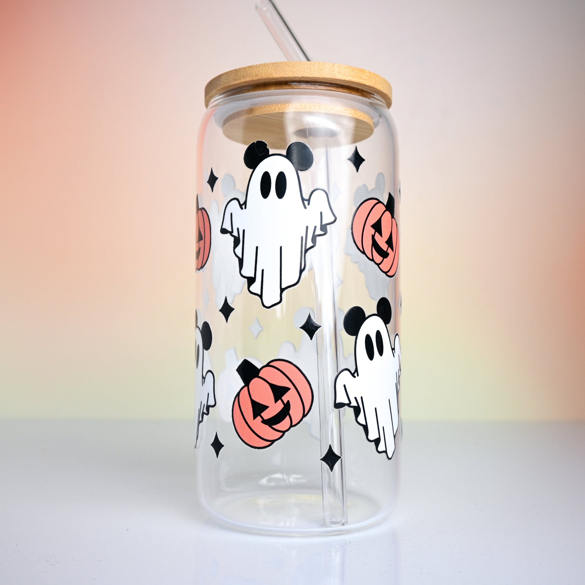 Ghost & Pumpkin Glass Tumbler