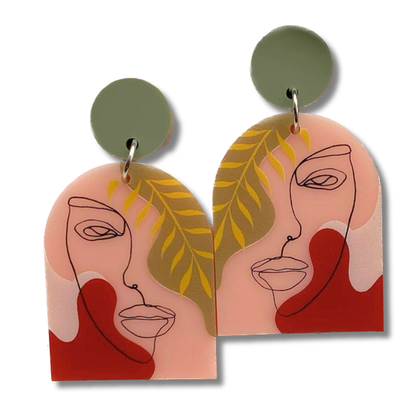 Abstract face earrings deals h&m