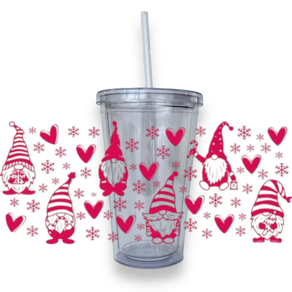 Pink Gnome Plastic or Glass Tumbler