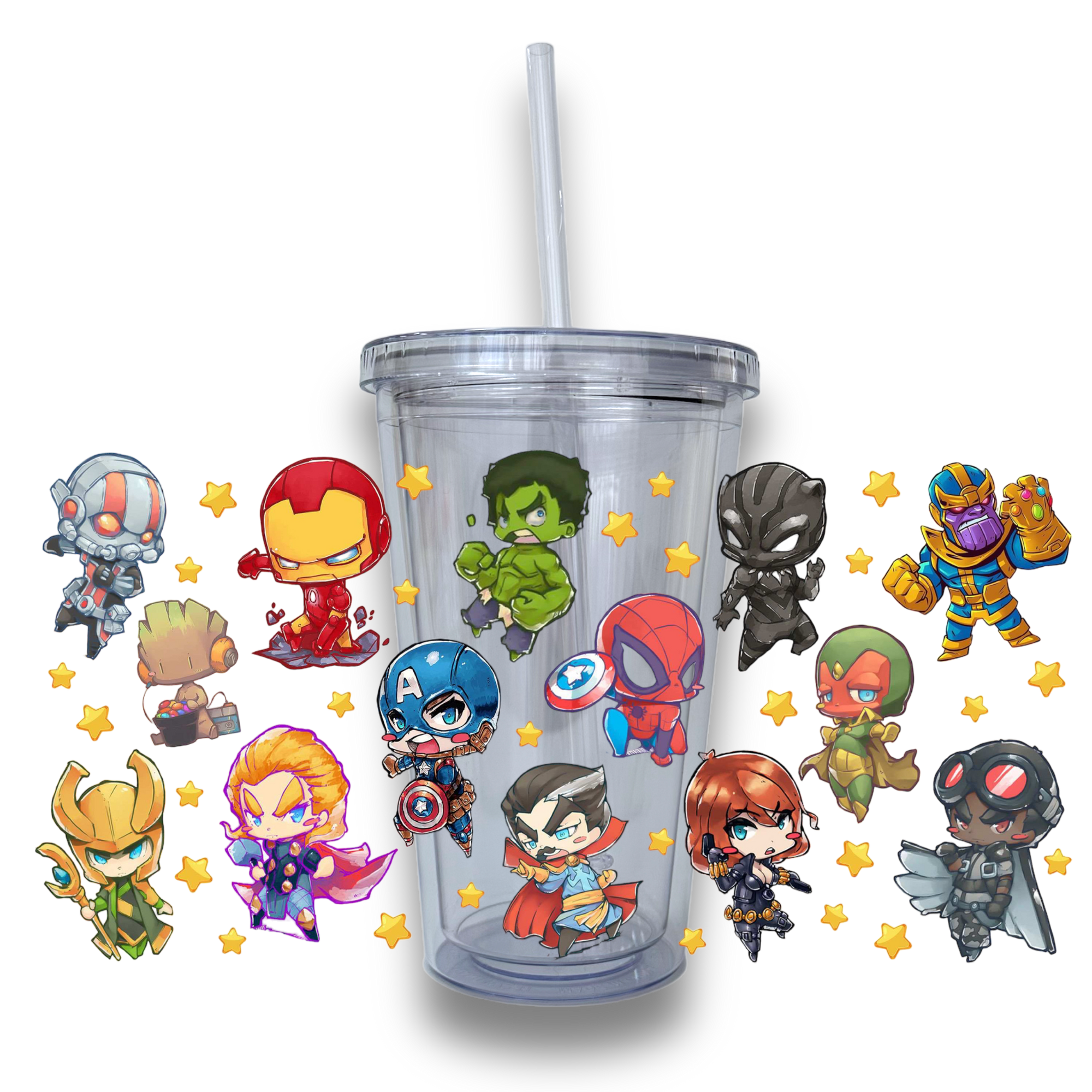 Super Heros Plastic Milkshake Tumbler