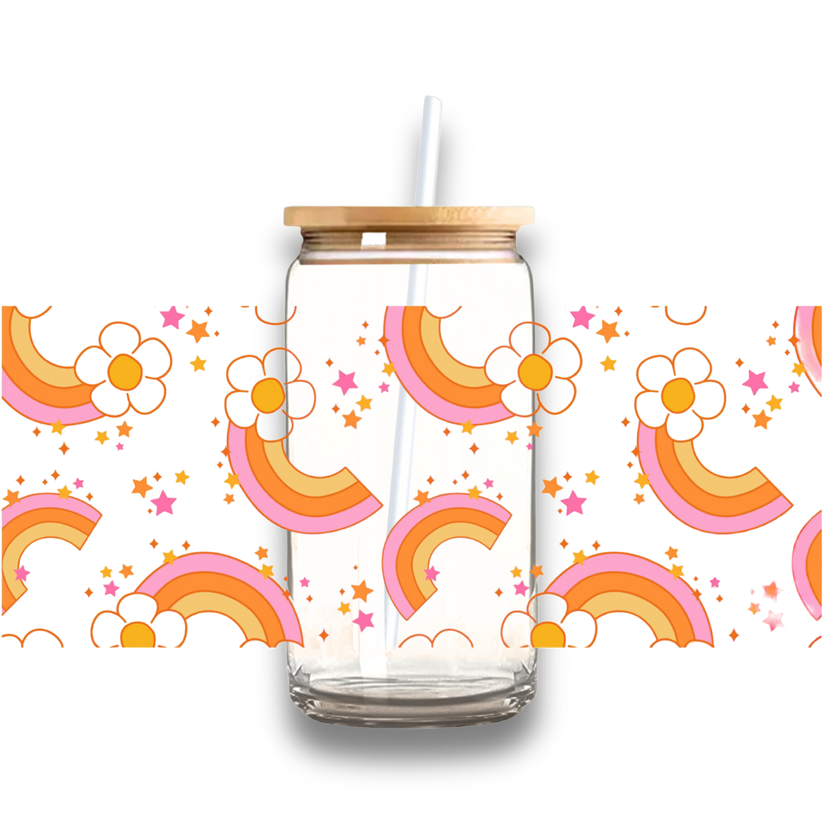 Retro Rainbow Glass Tumbler