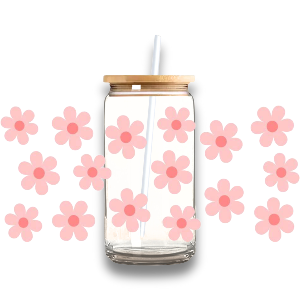 Pink Daisy Glass Tumbler