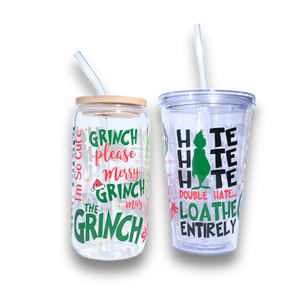 Grinch Quote Plastic or Glass Tumbler