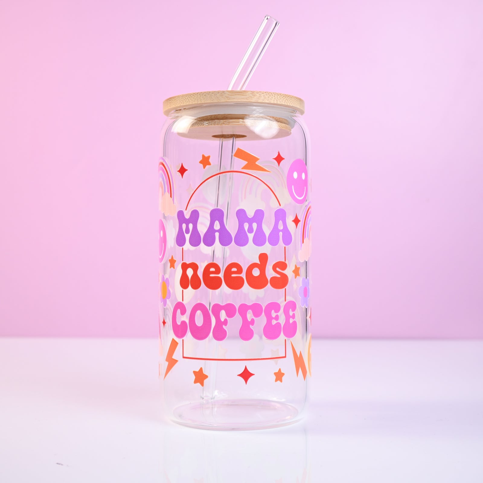 Mama Colourful Plastic or Glass Tumbler